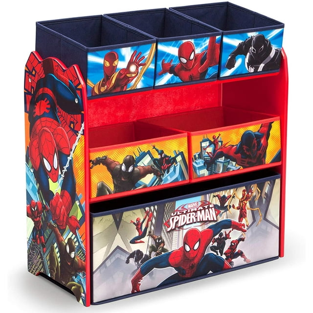 Marvel SpiderMan 6 Bin Design and Store Toy Organizer by Delta