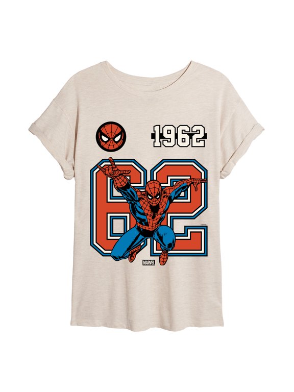 - Spider-Man 62 Jersey - Juniors Oversized Graphic T-Shirt