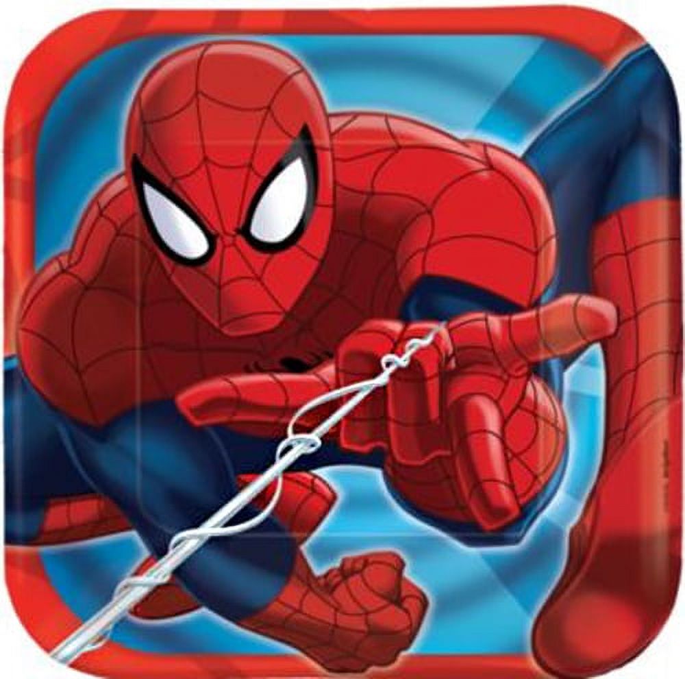 Marvel Spider-Man 7" Square Plates, 8 Count, Party Supplies - image 1 of 2