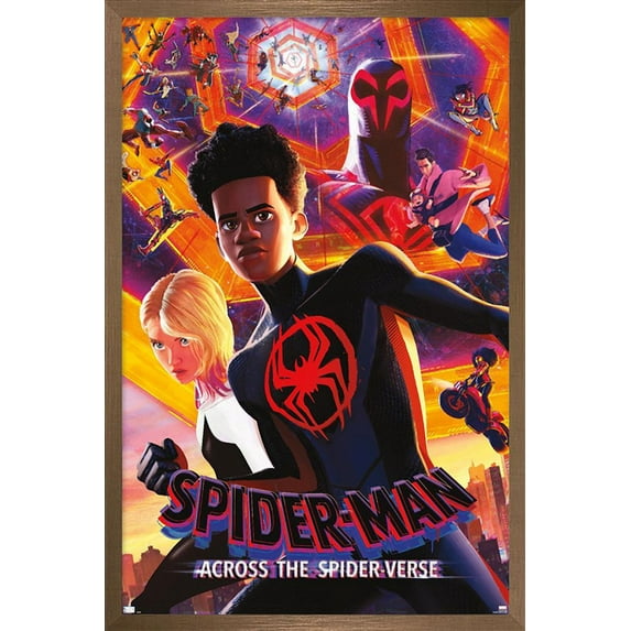 Marvel Spider-Man: Across The Spider-Verse - Group One Sheet Wall Poster, 14.725" x 22.375" Framed