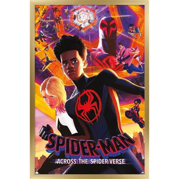 Marvel Spider-Man: Across The Spider-Verse - Group One Sheet Wall Poster, 22.375" x 34" Framed