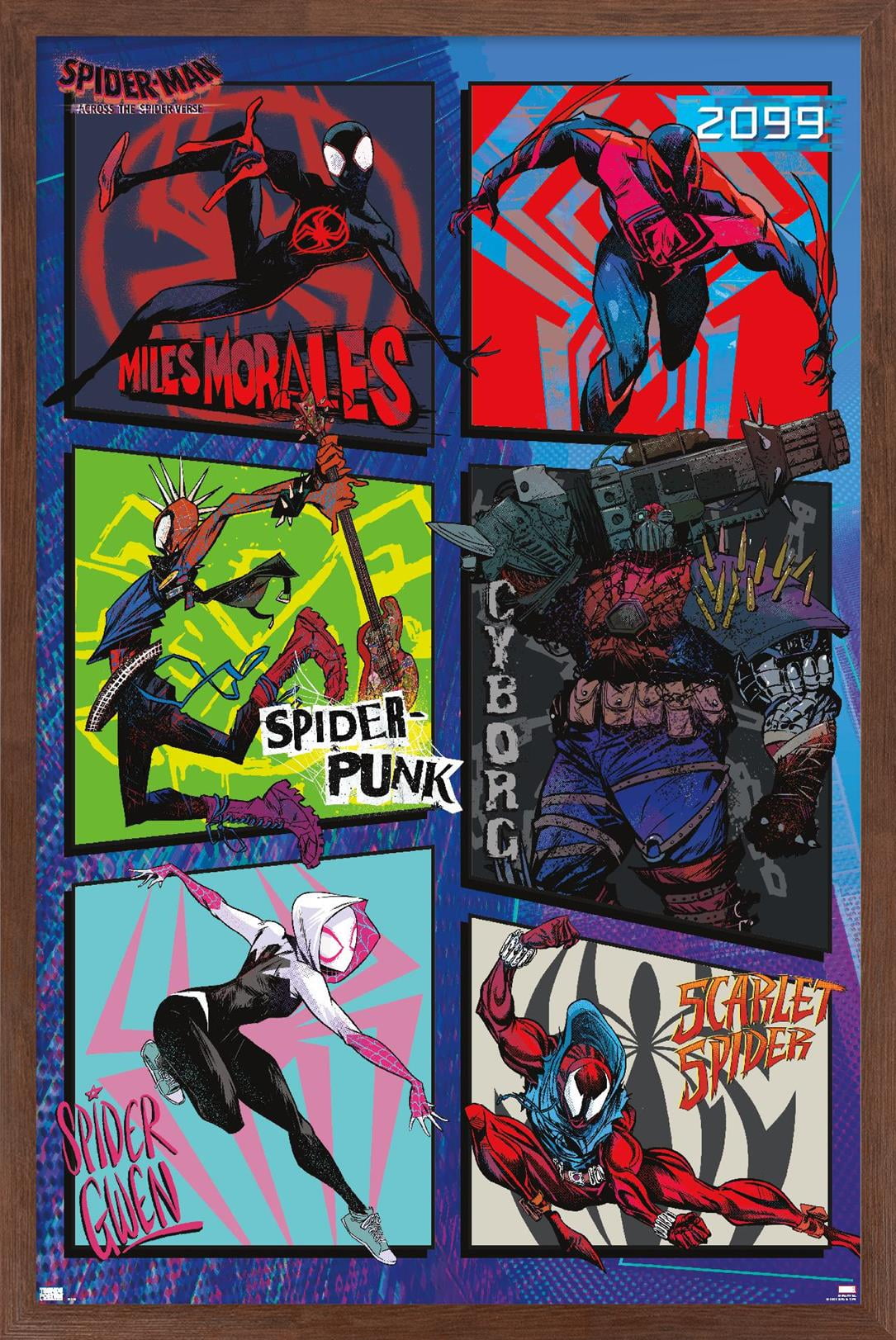 Marvel Spider-Man: Across The Spider-Verse - Group Wall Poster, 14.725" x 22.375" Framed