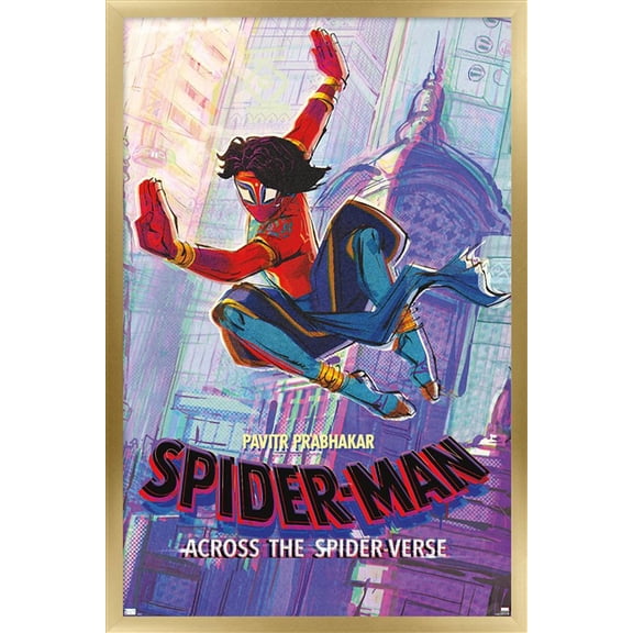 Marvel Spider-Man: Across The Spider-Verse - Pavitr Prabhakar One Sheet Wall Poster, 22.375" x 34" Framed