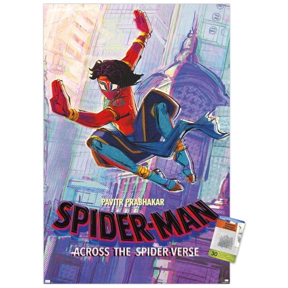 Marvel Spider-Man: Across The Spider-Verse - Pavitr Prabhakar One Sheet Wall Poster with Pushpins, 22.375" x 34"