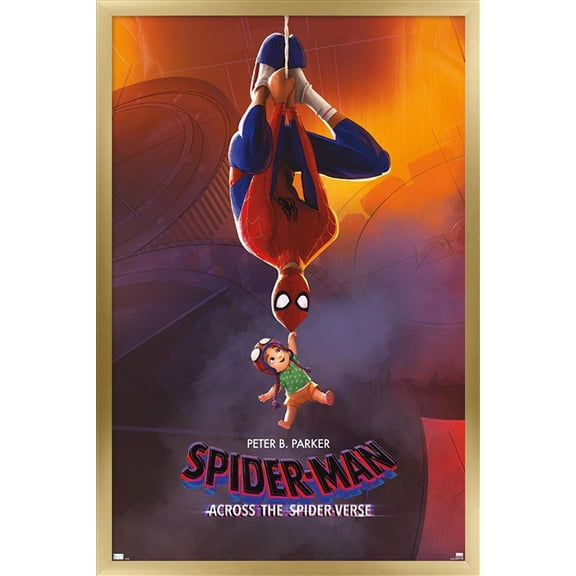 Marvel Spider-Man: Across The Spider-Verse - Peter & Mayday Parker One Sheet Wall Poster, 22.375" x 34" Framed