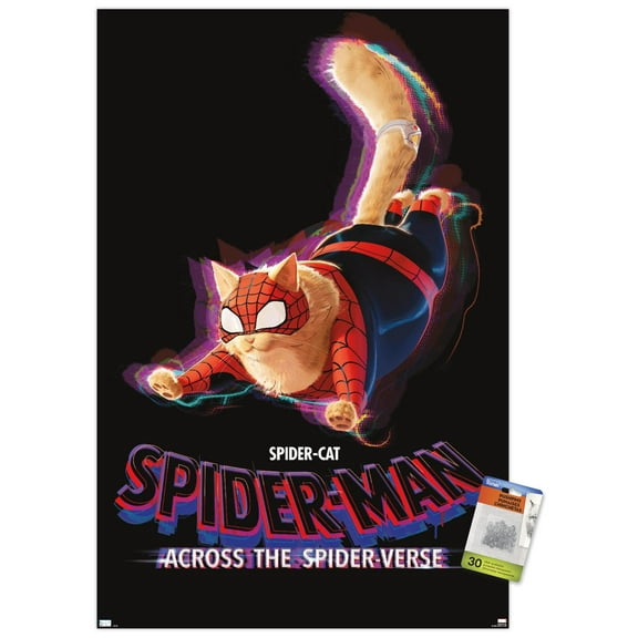 Marvel Spider-Man: Across The Spider-Verse - Spider-Cat One Sheet Wall Poster with Pushpins, 22.375" x 34"
