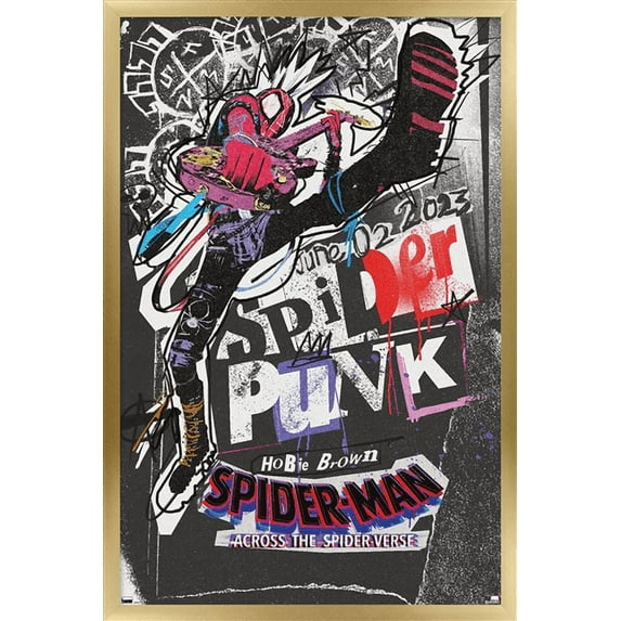 Marvel Spider-Man: Across The Spider-Verse - Spider-Punk One Sheet Wall Poster, 22.375" x 34" Framed