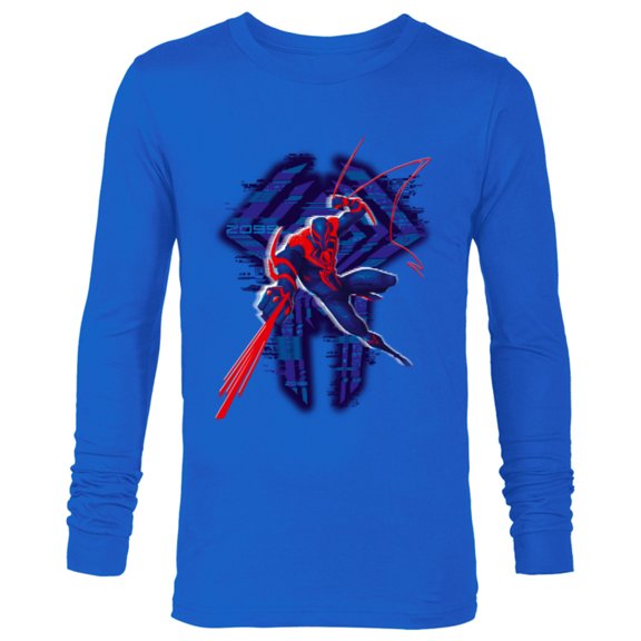 Marvel Spider-Man: Across the Spider-Verse 2099 Glitch - Long Sleeve T-Shirt for Men - Customized-Navy