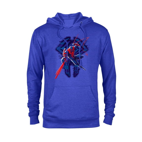 Marvel Spider-Man: Across the Spider-Verse 2099 Glitch - Pullover Hoodie for Adults - Customized-Royal