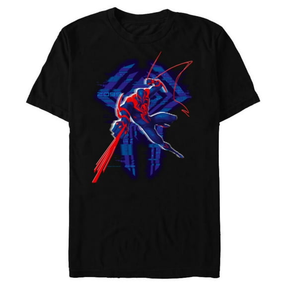 Marvel Spider-Man: Across the Spider-Verse 2099 Glitch - Short Sleeve Blended T-Shirt for Adults - Customized-Black