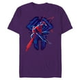 thumbnail image 1 of Marvel Spider-Man: Across the Spider-Verse 2099 Glitch - Short Sleeve Blended T-Shirt for Adults - Customized-Purple, 1 of 5