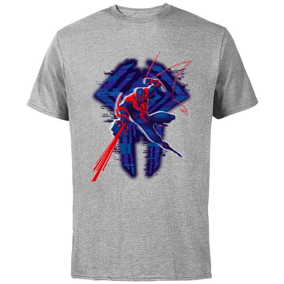 Marvel Spider-Man: Across the Spider-Verse 2099 Glitch - Short Sleeve Cotton T-Shirt for Adults - Customized-Athletic Heather