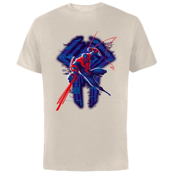 Marvel Spider-Man: Across the Spider-Verse 2099 Glitch - Short Sleeve Cotton T-Shirt for Adults - Customized-Natural
