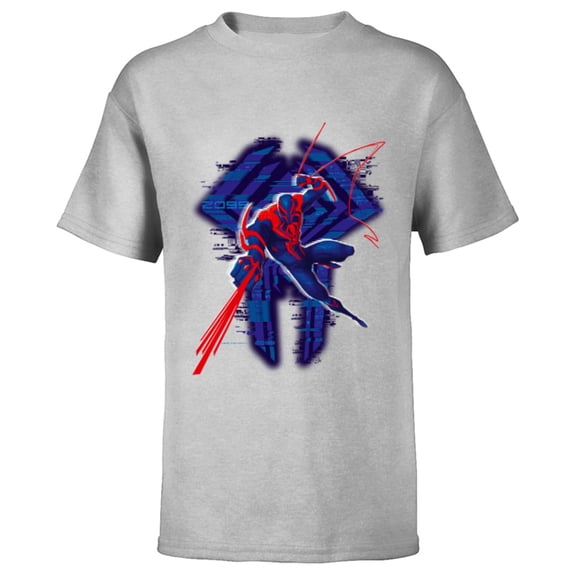 Marvel Spider-Man: Across the Spider-Verse 2099 Glitch - Short Sleeve T-Shirt for Kids - Customized-Athletic Heather