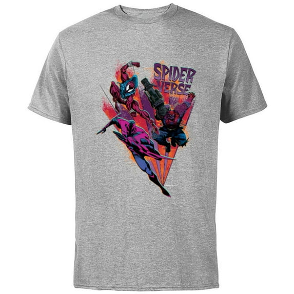 Marvel Spider-Man: Across the Spider-Verse 2099 Strike Team - Short Sleeve Cotton T-Shirt for Adults - Customized-Athletic Heather