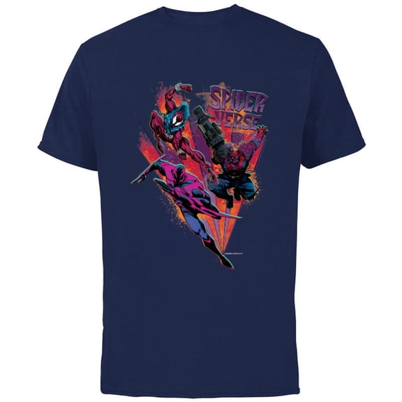 Marvel Spider-Man: Across the Spider-Verse 2099 Strike Team - Short Sleeve Cotton T-Shirt for Adults - Customized-Athletic Navy