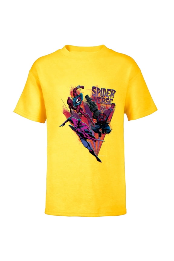Spider-Man: Across the Spider-Verse 2099 Strike Team - Short Sleeve T-Shirt for Kids - Customized-Yellow