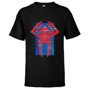 Marvel Spider-Man: Across the Spider-Verse 2099 Symbol Icon - Short Sleeve T-Shirt for Kids - Customized-Black