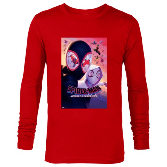 Marvel Spider-Man: Across the Spider-Verse Eye Reflections - Long Sleeve T-Shirt for Men - Customized-New Red