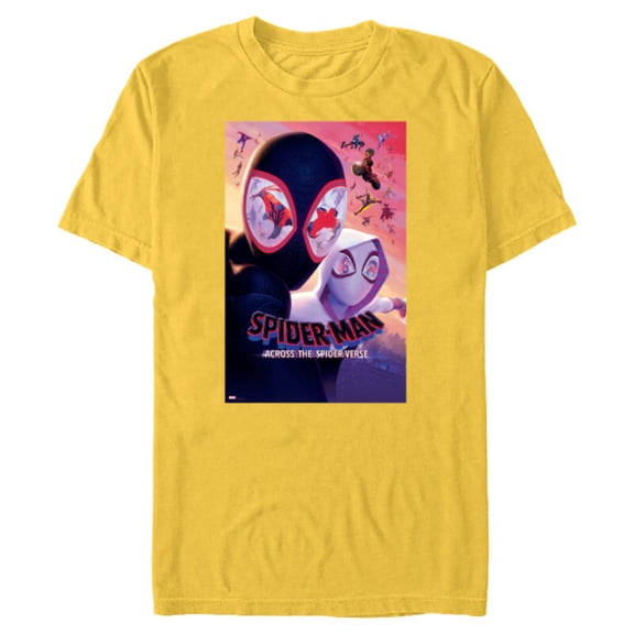 Marvel Spider-Man: Across the Spider-Verse Eye Reflections - Short Sleeve Blended T-Shirt for Adults - Customized-Yellow