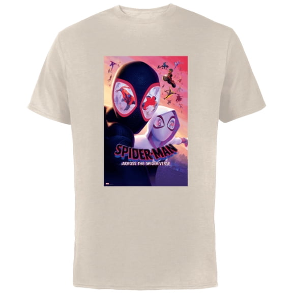 Marvel Spider-Man: Across the Spider-Verse Eye Reflections - Short Sleeve Cotton T-Shirt for Adults - Customized-Natural