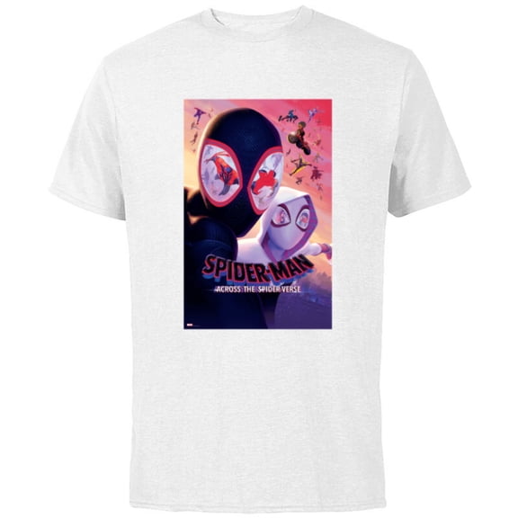 Marvel Spider-Man: Across the Spider-Verse Eye Reflections - Short Sleeve Cotton T-Shirt for Adults - Customized-White