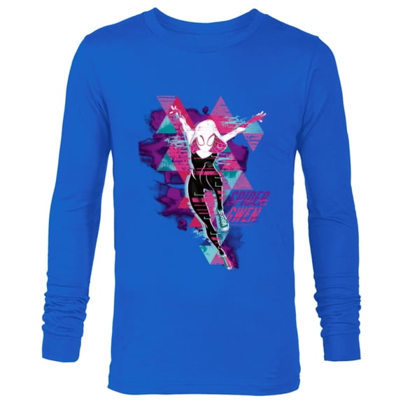 Marvel Spider-Man: Across the Spider-Verse Gwen Glitch - Long Sleeve T-Shirt for Men - Customized-Navy