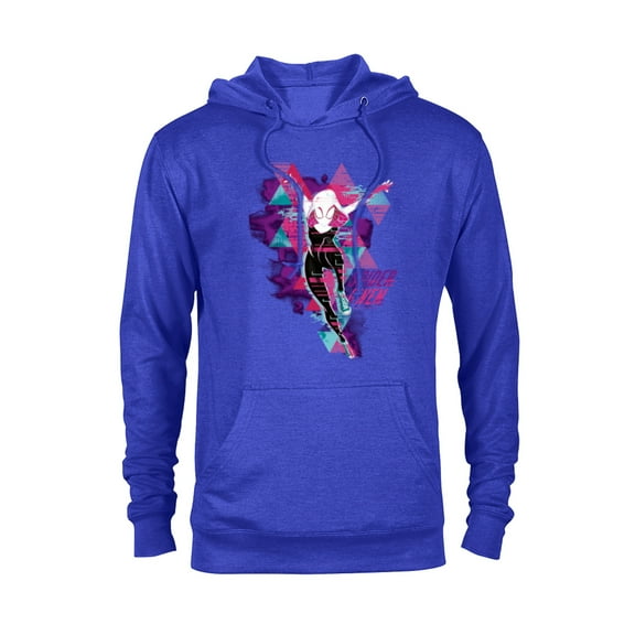 Marvel Spider-Man: Across the Spider-Verse Gwen Glitch - Pullover Hoodie for Adults - Customized-Royal