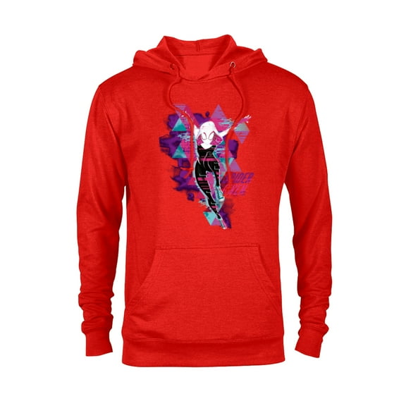 Marvel Spider-Man: Across the Spider-Verse Gwen Glitch - Pullover Hoodie for Adults - Customized-Red