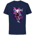 thumbnail image 1 of Marvel Spider-Man: Across the Spider-Verse Gwen Glitch - Short Sleeve Cotton T-Shirt for Adults - Customized-Navy, 1 of 5