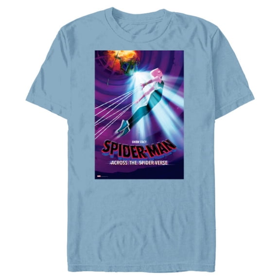Marvel Spider-Man: Across the Spider-Verse Gwen Stacy Poster - Short Sleeve Blended T-Shirt for Adults - Customized-Ocean Blue