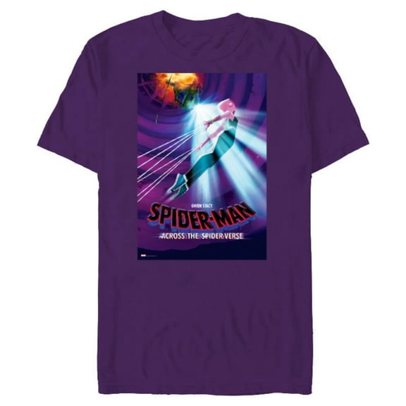 Marvel Spider-Man: Across the Spider-Verse Gwen Stacy Poster - Short Sleeve Blended T-Shirt for Adults - Customized-Purple