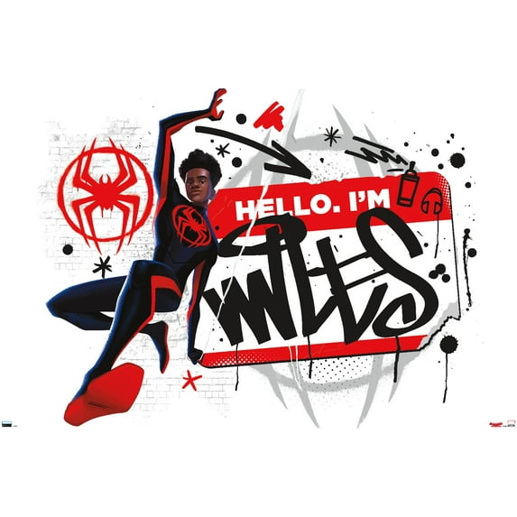 Marvel Spider-Man: Across the Spider-Verse - Hello I'm Miles Wall Poster, 14.725" x 22.375"