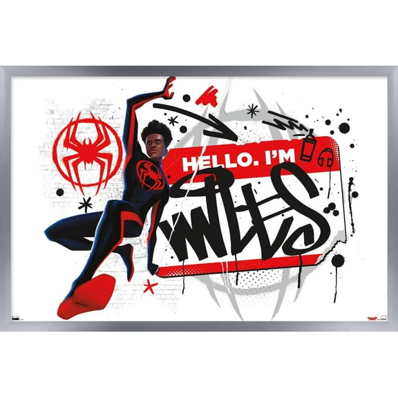 Marvel Spider-Man: Across the Spider-Verse - Hello I'm Miles Wall Poster, 22.375" x 34" Framed