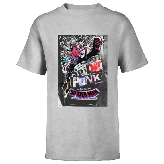 Marvel Spider-Man: Across the Spider-Verse Hobie Poster - Short Sleeve T-Shirt for Kids - Customized-Athletic Heather