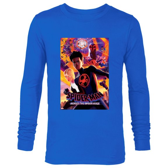 Marvel Spider-Man: Across the Spider-Verse Infinite Spiders - Long Sleeve T-Shirt for Men - Customized-Navy