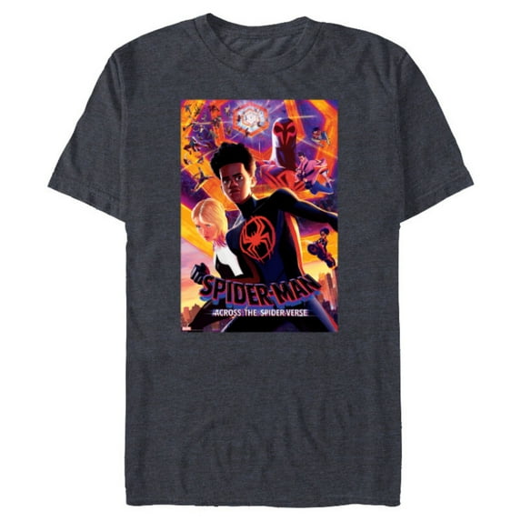 Marvel Spider-Man: Across the Spider-Verse Infinite Spiders - Short Sleeve Blended T-Shirt for Adults - Customized-Navy Heather