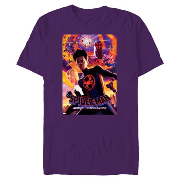 Marvel Spider-Man: Across the Spider-Verse Infinite Spiders - Short Sleeve Blended T-Shirt for Adults - Customized-Purple