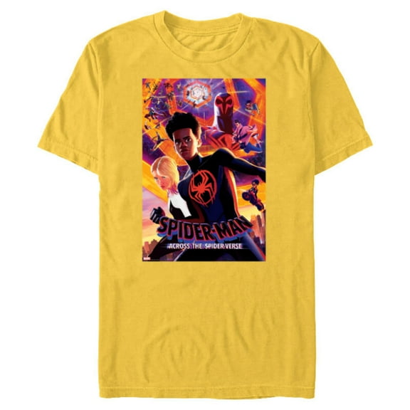 Marvel Spider-Man: Across the Spider-Verse Infinite Spiders - Short Sleeve Blended T-Shirt for Adults - Customized-Yellow