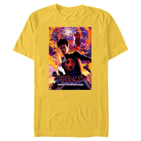 Marvel Spider-Man: Across the Spider-Verse Infinite Spiders - Short Sleeve Blended T-Shirt for Adults - Customized-Yellow