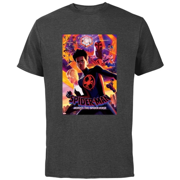 Marvel Spider-Man: Across the Spider-Verse Infinite Spiders - Short Sleeve Cotton T-Shirt for Adults - Customized-Charcoal Heather