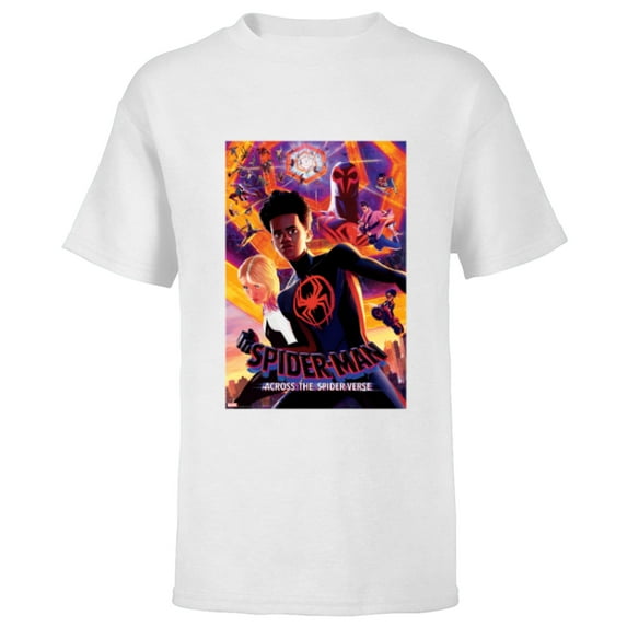 Marvel Spider-Man: Across the Spider-Verse Infinite Spiders - Short Sleeve T-Shirt for Kids - Customized-White