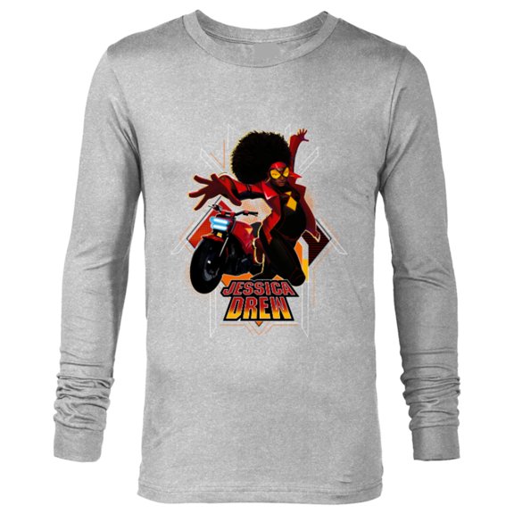 Marvel Spider-Man: Across the Spider-Verse Jessica Drew Jump - Long Sleeve T-Shirt for Men - Customized-Athletic Heather