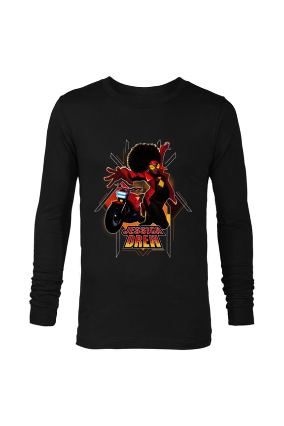 Spider-Man: Across the Spider-Verse Jessica Drew Jump - Long Sleeve T-Shirt for Men - Customized-Black