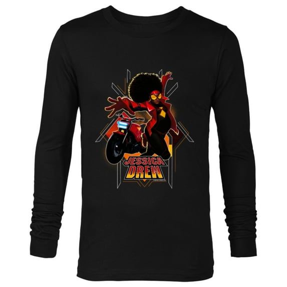 Marvel Spider-Man: Across the Spider-Verse Jessica Drew Jump - Long Sleeve T-Shirt for Men - Customized-Black