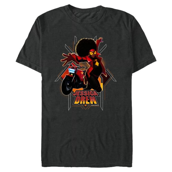 Marvel Spider-Man: Across the Spider-Verse Jessica Drew Jump - Short Sleeve Blended T-Shirt for Adults - Customized-Dark Heather