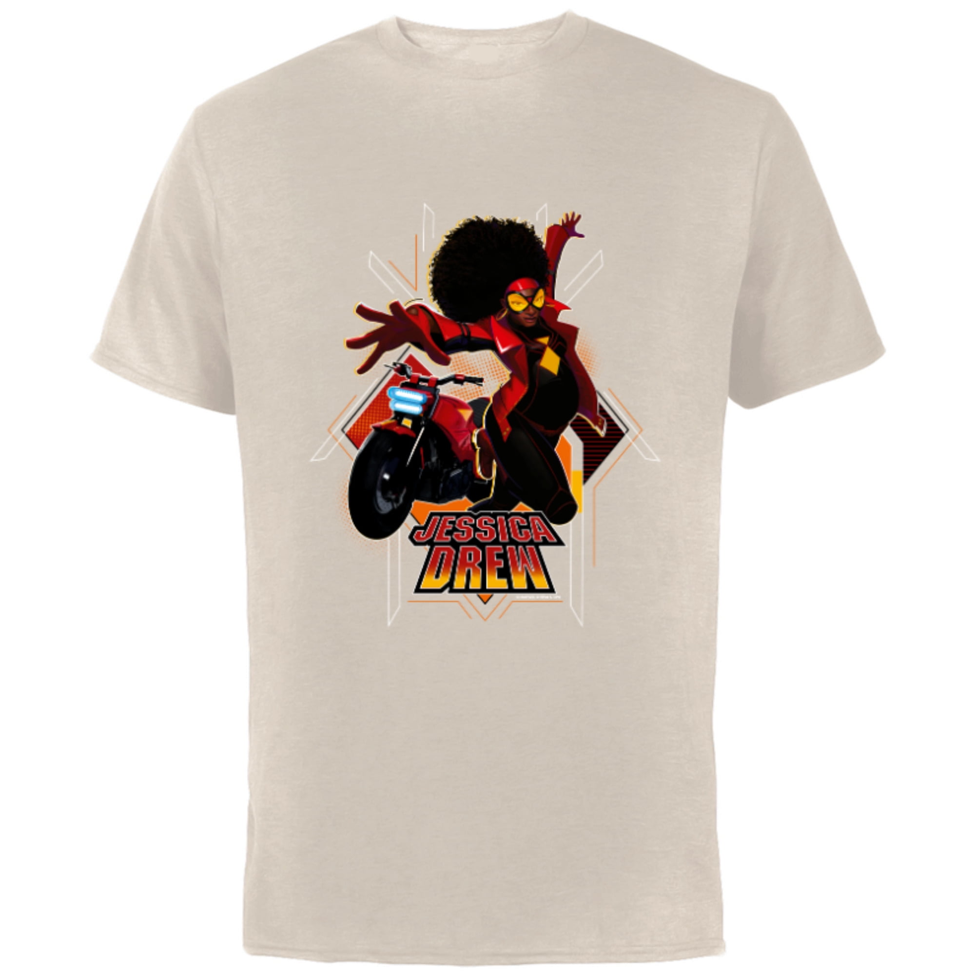 Marvel Spider-Man: Across the Spider-Verse Jessica Drew Jump - Short Sleeve Cotton T-Shirt for Adults - Customized-Natural