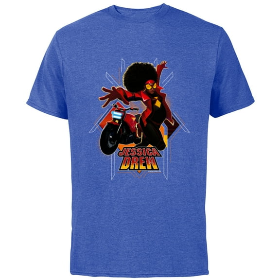 Marvel Spider-Man: Across the Spider-Verse Jessica Drew Jump - Short Sleeve Cotton T-Shirt for Adults - Customized-Royal Heather