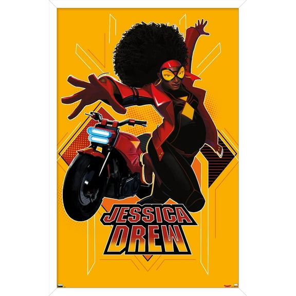 Marvel Spider-Man: Across the Spider-Verse - Jessica Drew Wall Poster, 22.375" x 34" Framed