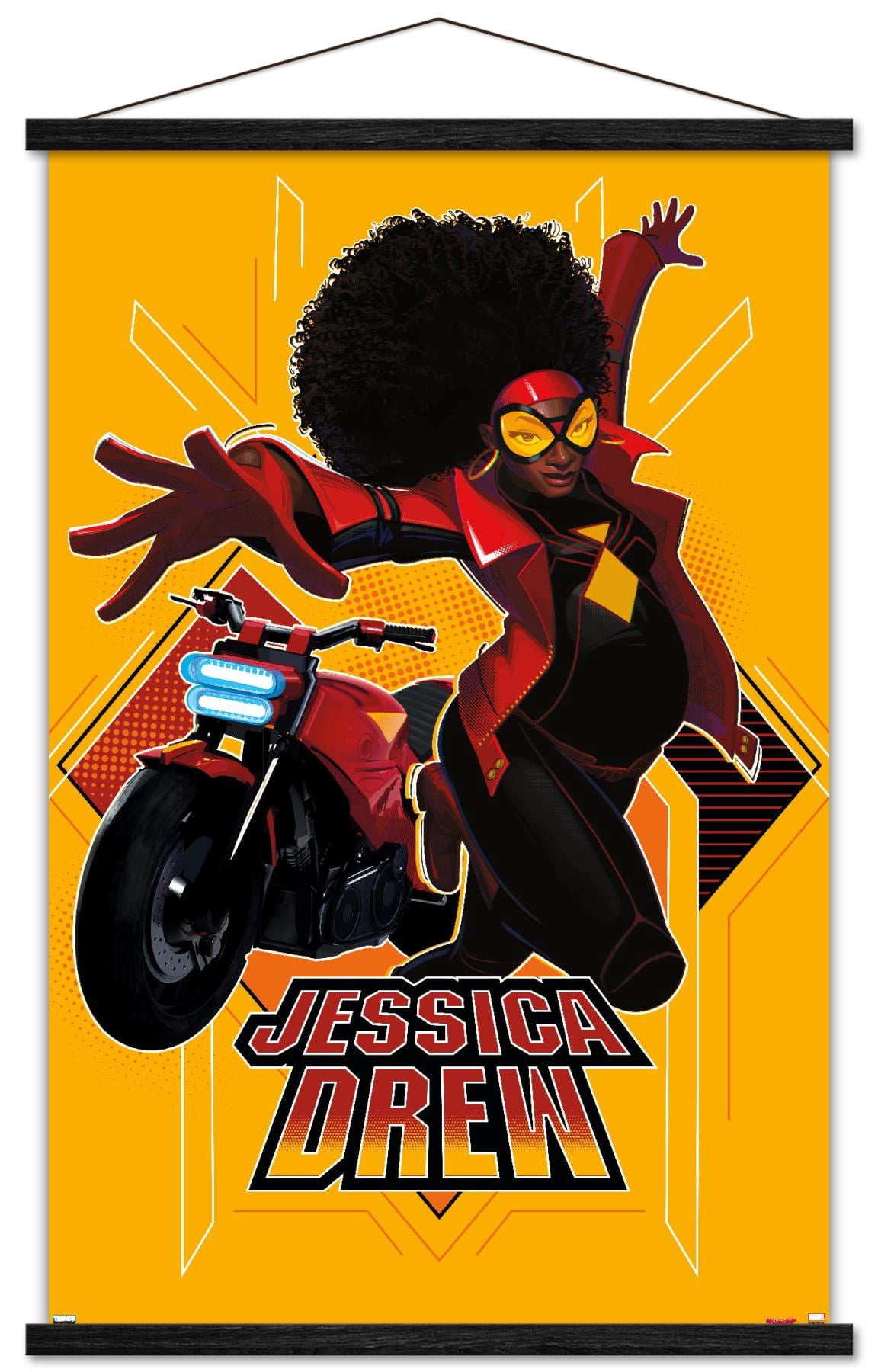 Marvel Spider-Man: Across the Spider-Verse - Jessica Drew Wall Poster with Magnetic Frame, 22.375" x 34"